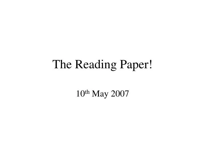 the reading paper