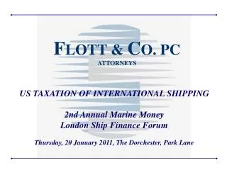 Overview US Taxation of Shipping Company Income Compliance Challenges