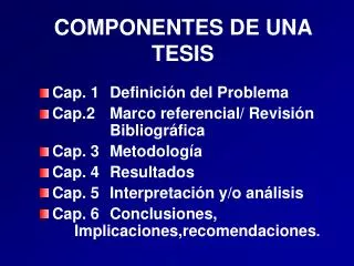 componentes de una tesis