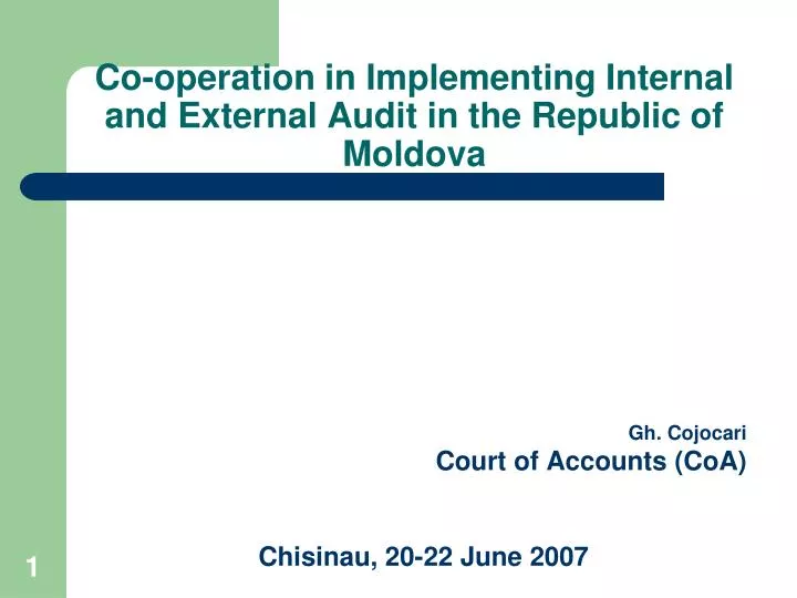 co operation in implementing internal and external audit in the republic of moldova