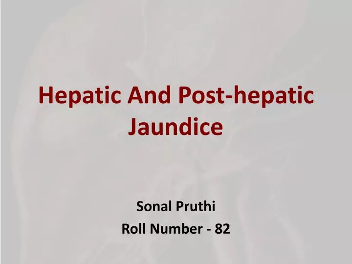 hepatic and post hepatic jaundice