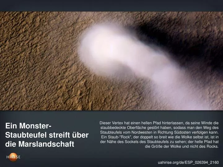 ein monster staubteufel streift ber die marslandschaft