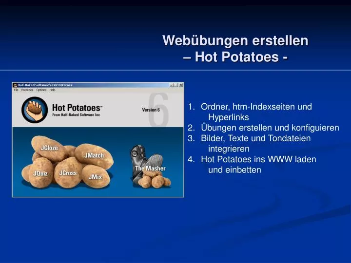 web bungen erstellen hot potatoes