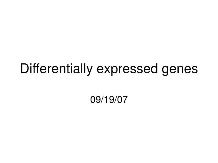 differentially expressed genes