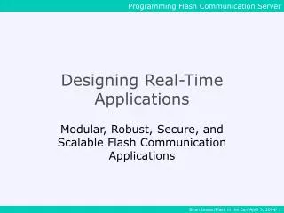Designing Real-Time Applications