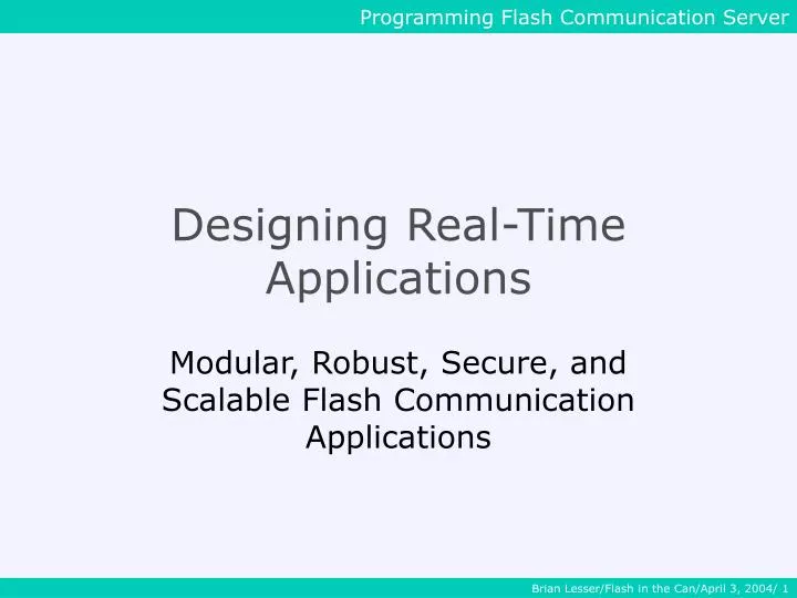 designing real time applications