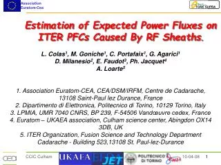 Estimation of Expected Power Fluxes on ITER PFCs Caused By RF Sheaths .