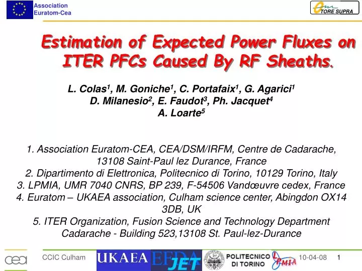 estimation of expected power fluxes on iter pfcs caused by rf sheaths