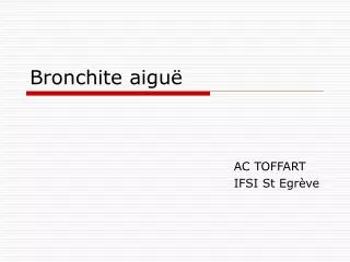 bronchite aigu