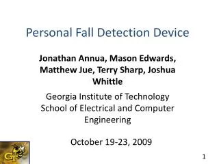 Personal Fall Detection Device