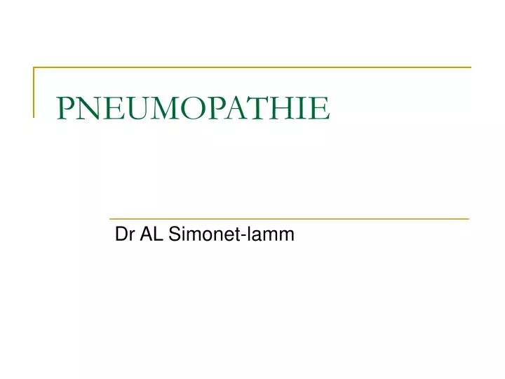 pneumopathie