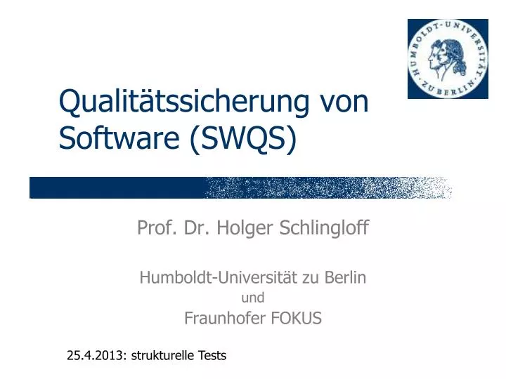 qualit tssicherung von software swqs