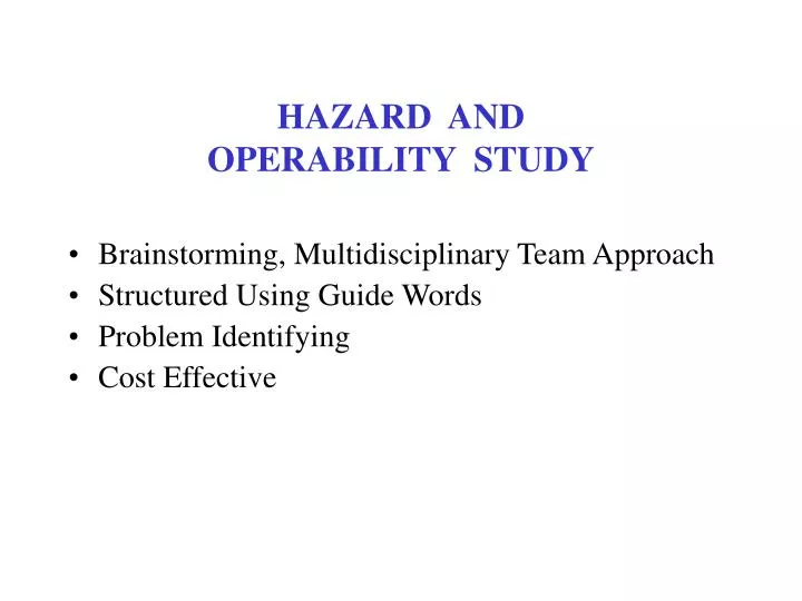 hazard and operability study