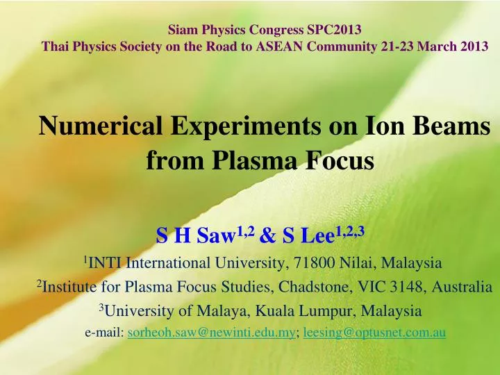 siam physics congress spc2013 thai physics society on the road to asean community 21 23 march 2013