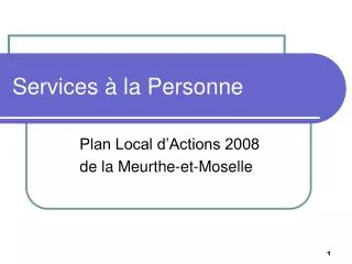 services la personne