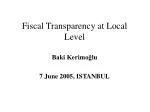 Fiscal Transparency at Local Level