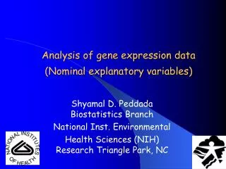 Analysis of gene expression data (Nominal explanatory variables)