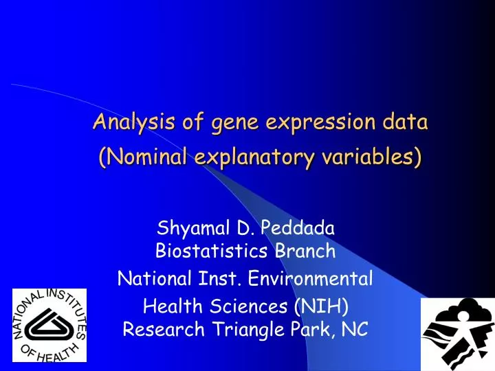 analysis of gene expression data nominal explanatory variables