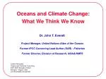 Oceans and Climate Change: What We Think We Know - slide 1