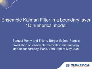 Ensemble Kalman Filter in a boundary layer 1D numerical model