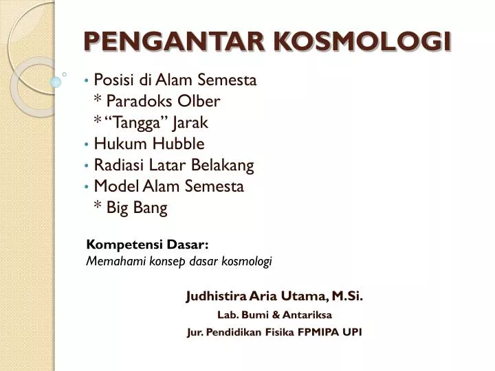 pengantar kosmologi