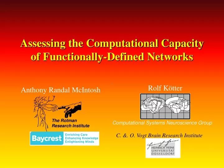 assessing the computational capacity of functionally defined networks
