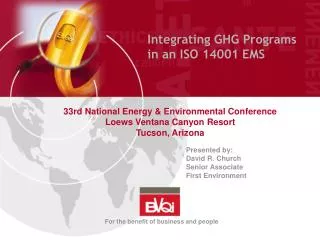 Integratin g GHG Programs in an ISO 14001 EMS