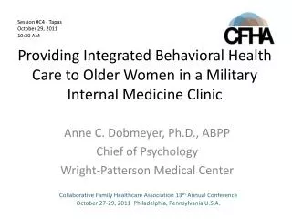 Providing Integrated Behavioral Health Care to Older Women in a Military Internal Medicine Clinic