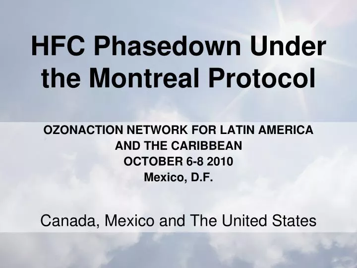 hfc phasedown under the montreal protocol