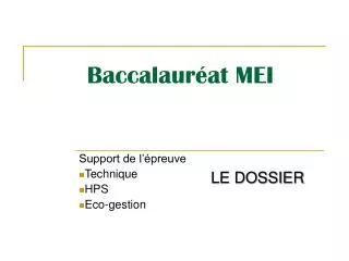 baccalaur at mei
