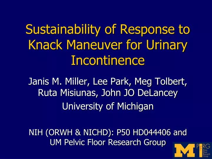 sustainability of response to knack maneuver for urinary incontinence