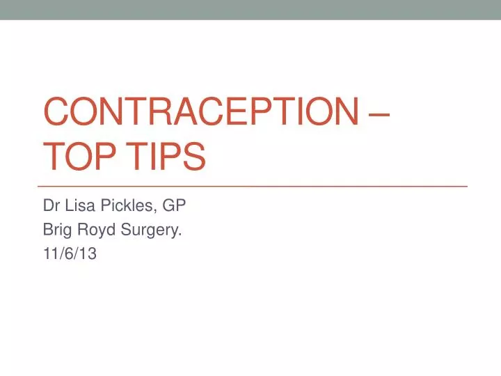 contraception top tips