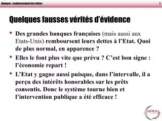 quelques fausses v rit s d vidence