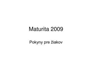 maturita 2009