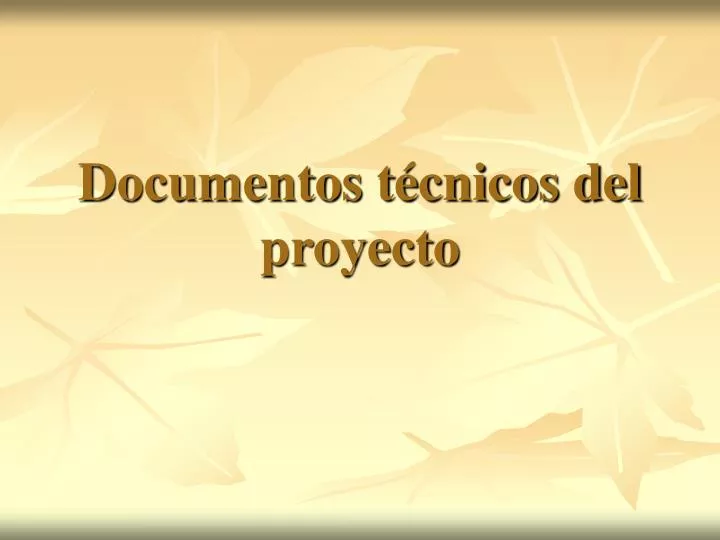 documentos t cnicos del proyecto