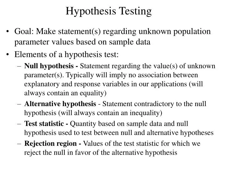 hypothesis testing