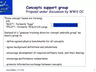Concepts support group Proposal under discussion by WWS OC