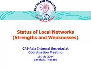 Status of Local Networks (Strengths and Weaknesses)