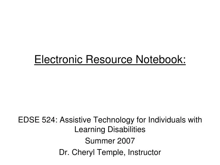 electronic resource notebook