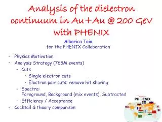 Analysis of the dielectron continuum in Au+Au @ 200 GeV with PHENIX