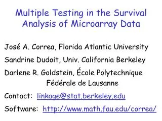 Multiple Testing in the Survival Analysis of Microarray Data