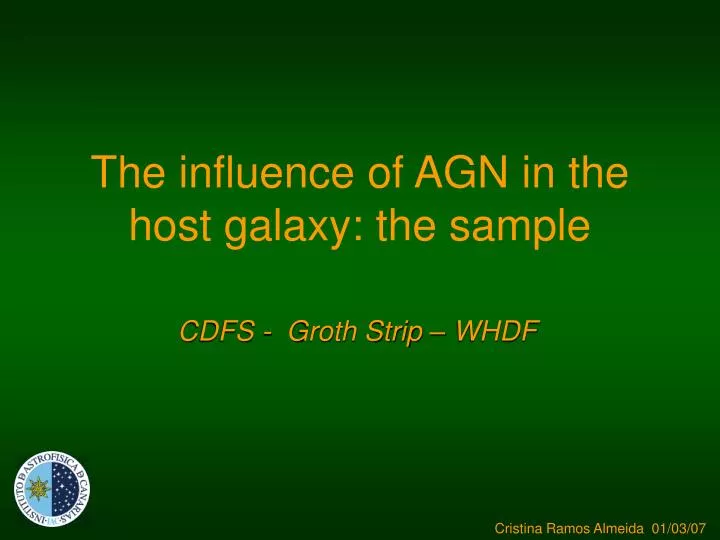 the influence of agn in the host galaxy the sample