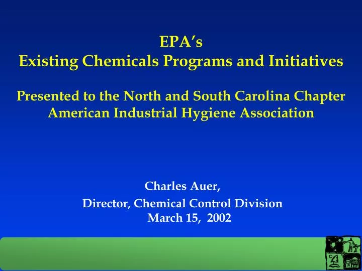 charles auer director chemical control division march 15 2002