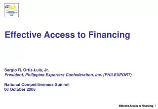 Effective Access to Financing