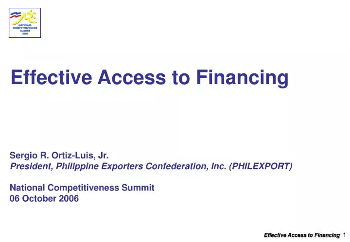 effective access to financing