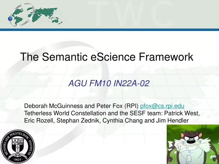 the semantic escience framework