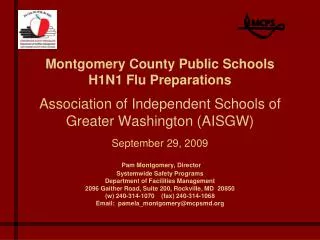 Challenges that Face MCPS in the Event of a Flu Pandemic