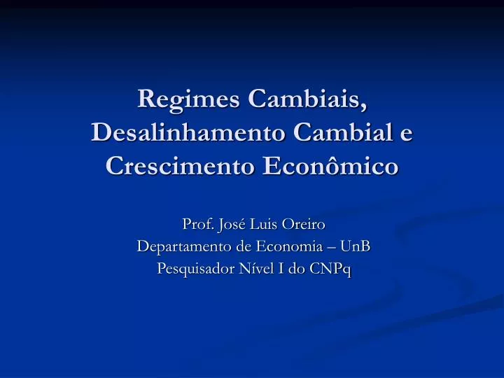 regimes cambiais desalinhamento cambial e crescimento econ mico