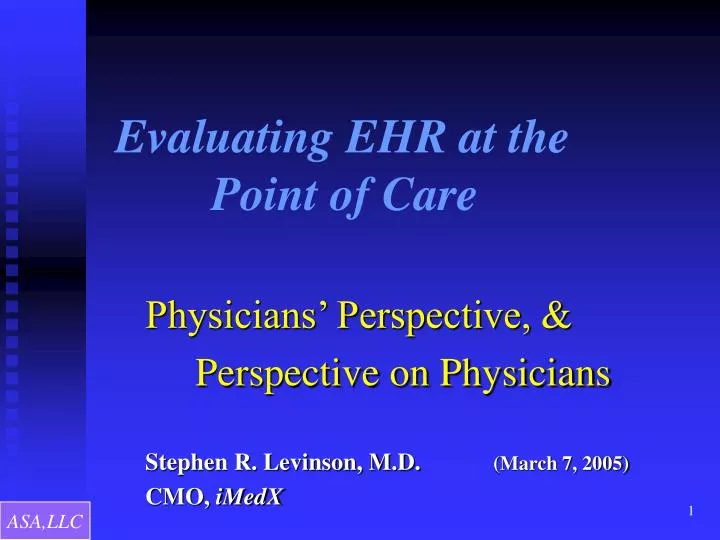 evaluating ehr at the point of care