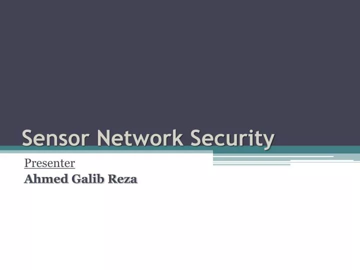 sensor network security